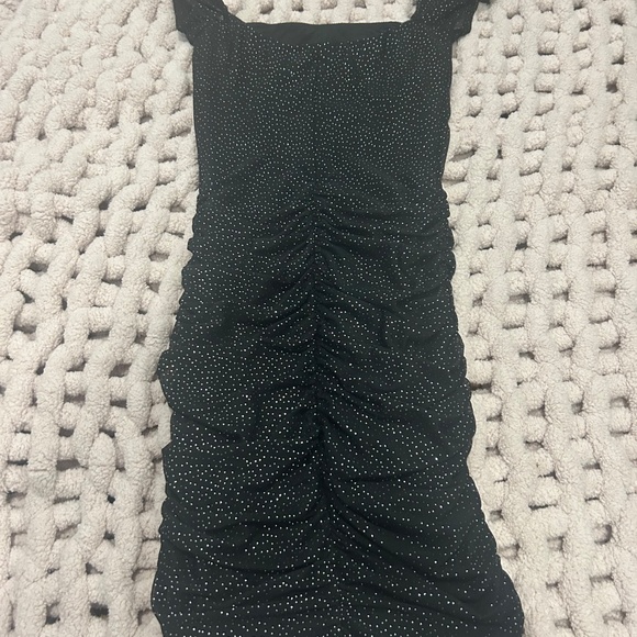 LUCY IN THE SKY black glitter dress XS - Picture 2 of 3